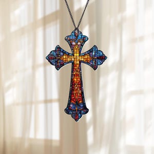 Cross Acrylic Window Hanging, Cross Suncatcher, Christian Cross Home Decor, Cross of Faith Decor, Wall Art Decoration, Religious Cross Gifts