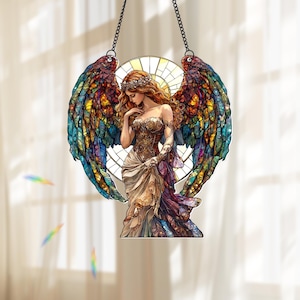 Angel Acrylic Window Hanging, Angel Suncatcher, Spiritual Decor, Gifts for Spiritual and Angel Enthusiasts, Gifts for Faith-Inspired Spaces