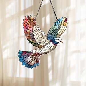 Dove Acrylic Suncatcher Window Hanging, Dove of Peace Suncatcher, Peace Dove Ornament, Home Decor, Nature Lover Gifts, Gifts For Dove Lovers