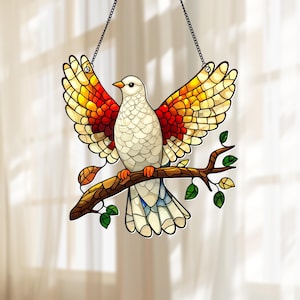 Dove Sun Catcher For Window Hanging, Dove Acrylic Suncatcher, Dove Ornaments, Spiritual Home Decor, Nature Lover Gifts, Gift For Dove Lovers