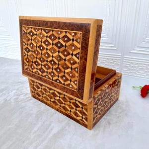 Large Handmade Wooden Jewelry Box Made Of Thuya Burl Wood 12"x8",Jewelry Organizer,Memory Box,Storage Box For Women,Christmas Gift Box