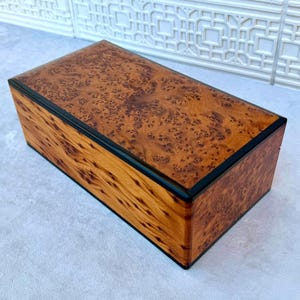 Handmade Wooden Jewelry Box Made Of Thuya Burl Wood 8"x5",Jewelry Organizer,Memory Box,Decorative Storage Box For Women,jewelry boxes