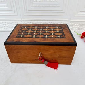Large Handmade Wooden Jewelry Box Made Of Thuya Burl Wood 12x8in,Jewelry Organizer,Memory Box,Decorative Storage Box For Women,jewelry boxes
