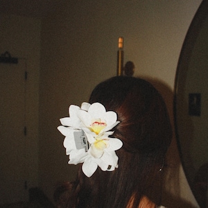 White Orchid Hair Claw Clip