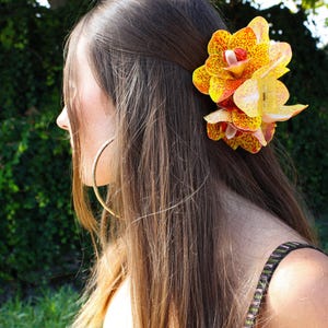 Spotted Sunset Orchid Hair Claw Clip