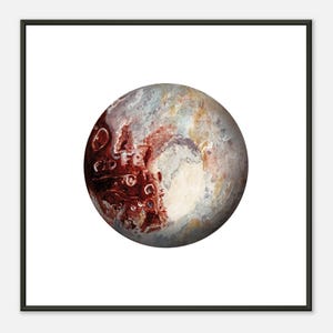 PLUTO: Celestial Series Hand-Painted Framed Poster - Astrology Art with Natural Pigments