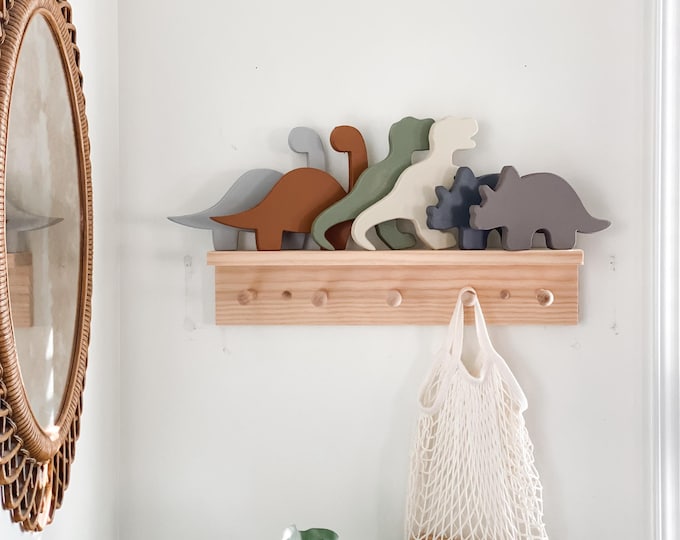 Wooden Dinosaurs-Decor for Nursery-Dino Baby Shower-Shelf Decor.