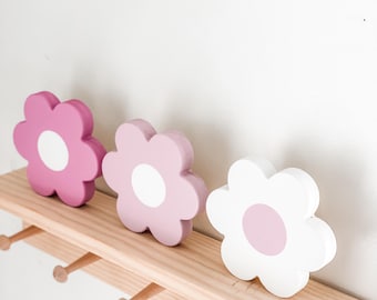 Handmade Wooden Flower Wall Decor: Boho Nursery Shelf Decor