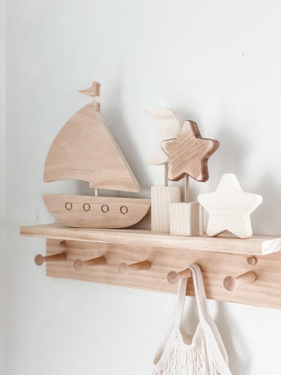 Wooden Sailboat Nursery Decor: Nautical Baby Room Set - Etsy
