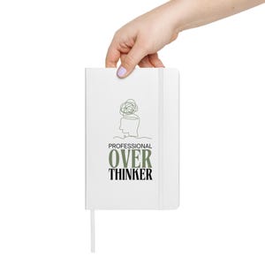Gebonden notitieboek met harde kaft - Professional Overthinker, minimalistisch, reisdagboek, cadeau voor haar,