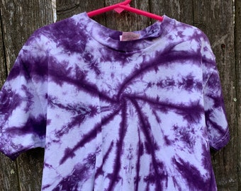 Tie Dyed Ultraviolet Purple Spider Web Design Short Sleeve  Toddler/Youth/ Child T Shirt In Stock and READY TO SHIP