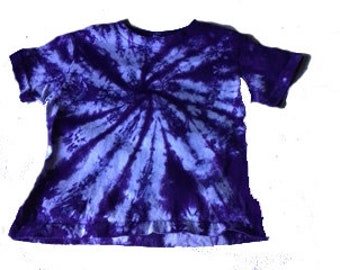 Tie Dyed Ultraviolet Purple Spider Web Design Short Sleeve  Toddler/Youth/ Child T Shirt