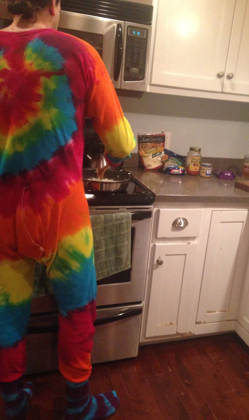 Tie Dyed Adult Union Suit with Back Flap Fun Funky and Warm | Etsy