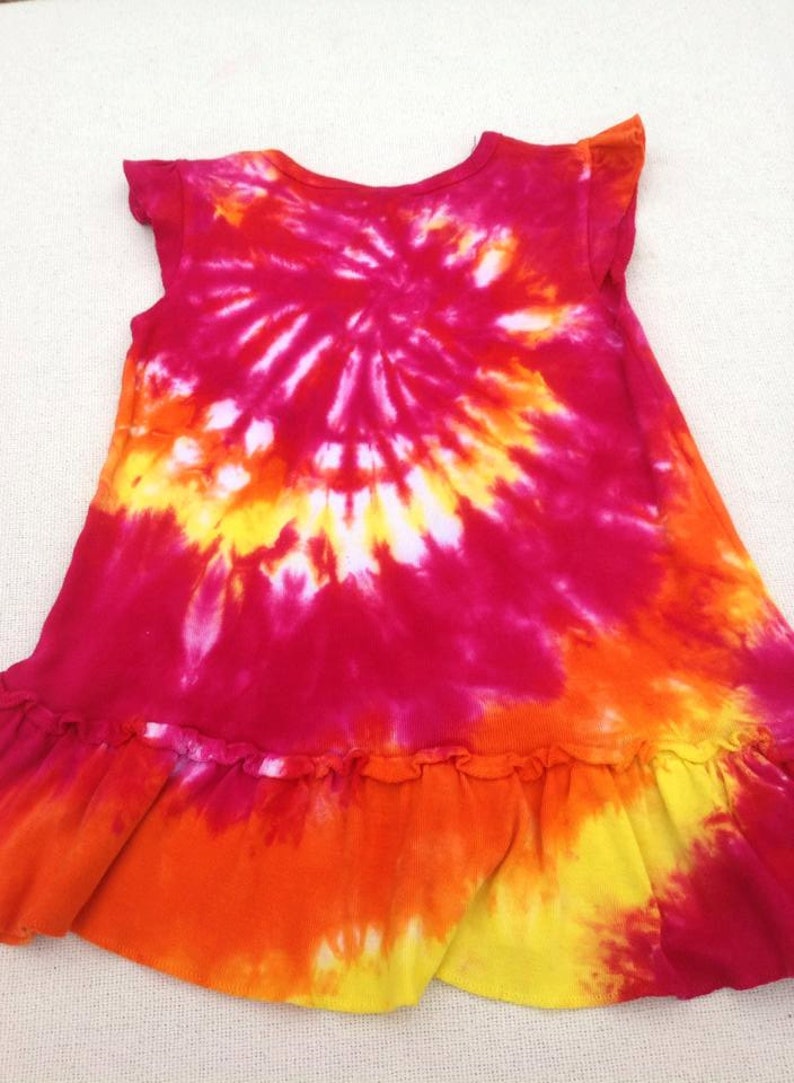 Tie Dyed Fuchsia Orange and Yellow Spiral Tie Dyed Infant/ | Etsy