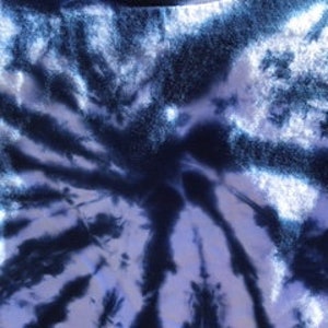 Tie Dyed Indigo Blue Spider Web Design Long Sleeve Cotton Adult Plus Size T Shirt In Stock and READY TO SHIP immagine 3
