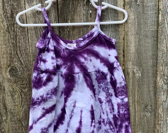 Ultra Violet Spider Web Tie Dyed  Hippie Girl's  Spaghetti Strap Sun Dress/Jumper/Tunic In Stock and READY TO SHIP