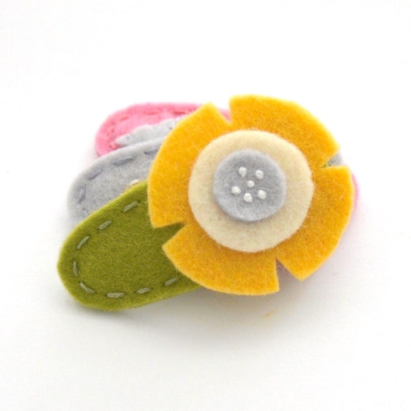 Light Olive/Butter Cream Mod Flower Hair Clip, Baby Hair Clip, Toddler Hair Clip, Girls Hair Clip, Boys Hair Clip, Hair Clip for Women