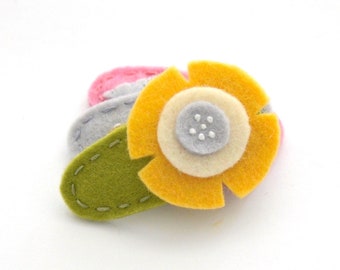 Light Olive/Butter Cream Mod Flower Hair Clip, Baby Hair Clip, Toddler Hair Clip, Girls Hair Clip, Boys Hair Clip, Hair Clip for Women