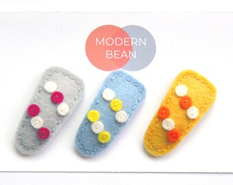 Set of 3 Dot Felt Hair Clips, Baby Hair Clips, Toddler Hair Clips, Girls Hair Clips, Hair Accessories