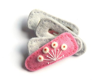 NEW! Baby Hair Clip, Toddler Hair Clip, Felt Hair Clip, Girls Hair Clip, Hair Clip for Women, Gift for Her, Rose Peacock Hair Clip