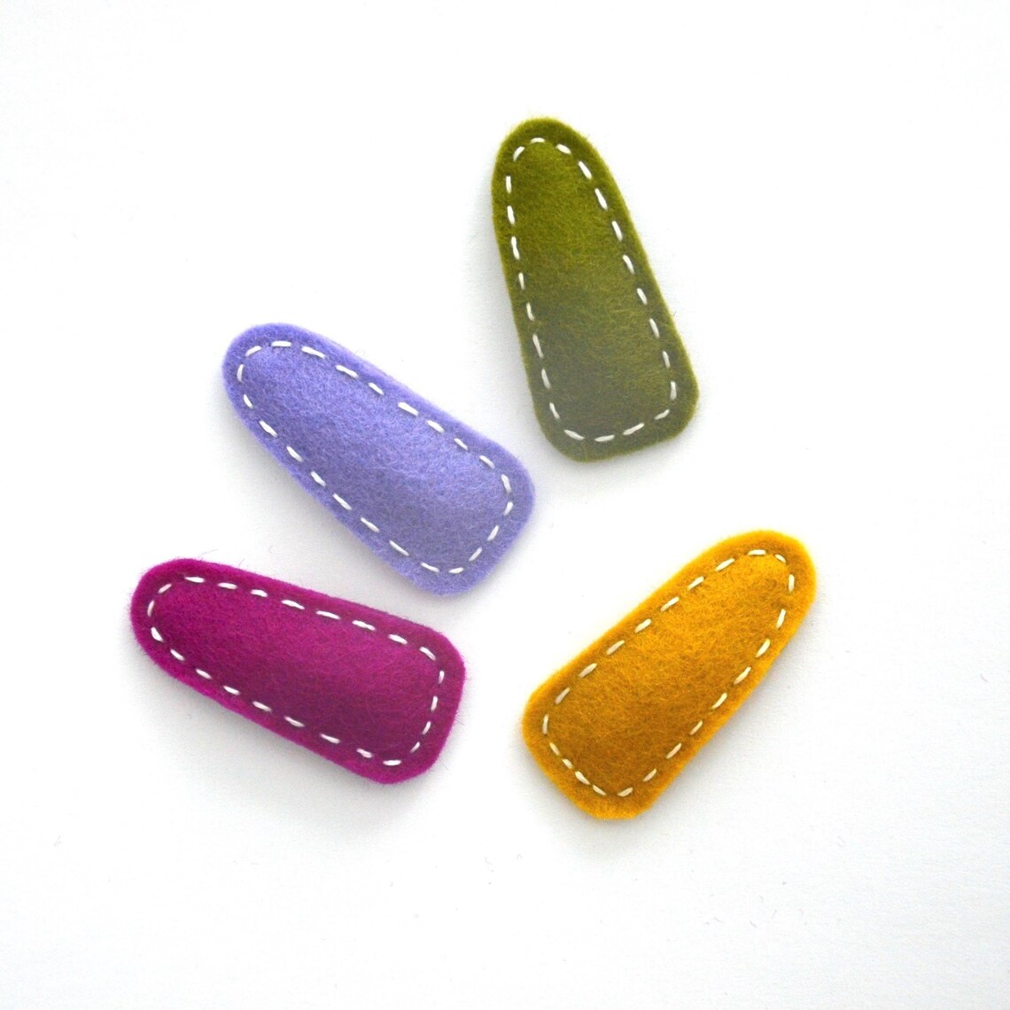 Set of 4 Felt Hair Clips Gender Neutral Baby Hair Clips Etsy