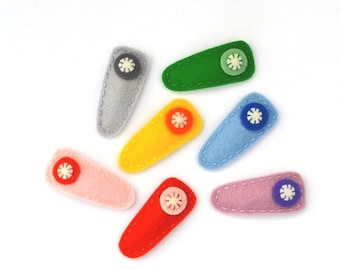 Set of 7 Modern Felt Hair Clips, Baby Hair Clips, Toddler Hair Clips, Girls Hair Clips, Boys Hair Clips, Hair Clips for Women