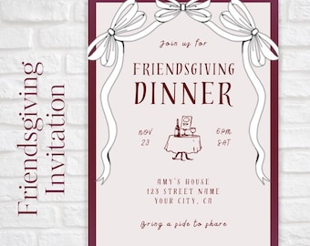 Friendsgiving-uitnodiging, Friendsgiving-uitnodiging, Thankful AF, digitale uitnodiging, bewerkbare sjabloon, Thanksgiving, dineruitnodiging, trendy, schattig
