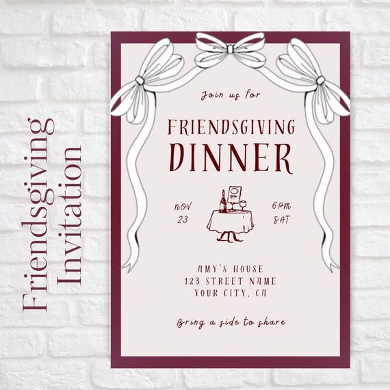 Friendsgiving invitation, friendsgiving invite, Thankful AF, digital invite, editable template, thanksgiving, dinner invite, trendy, cutesy