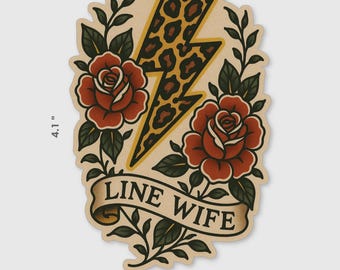Vinylsticker Linewife Leopard bliksemschicht 2,8 x 4,1