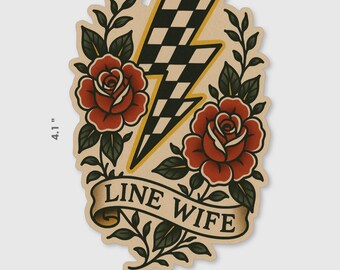 Vinylsticker Linewife geruite bliksemschicht 2,8 x 4,1