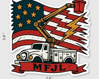 Camión cesta vintage MFJL Pegatina de casco americano
