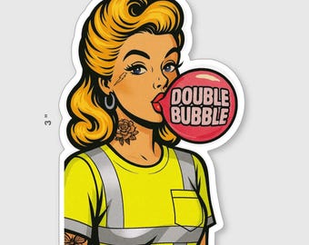 Adhesivo de casco de seguridad con doble burbuja para horas extras