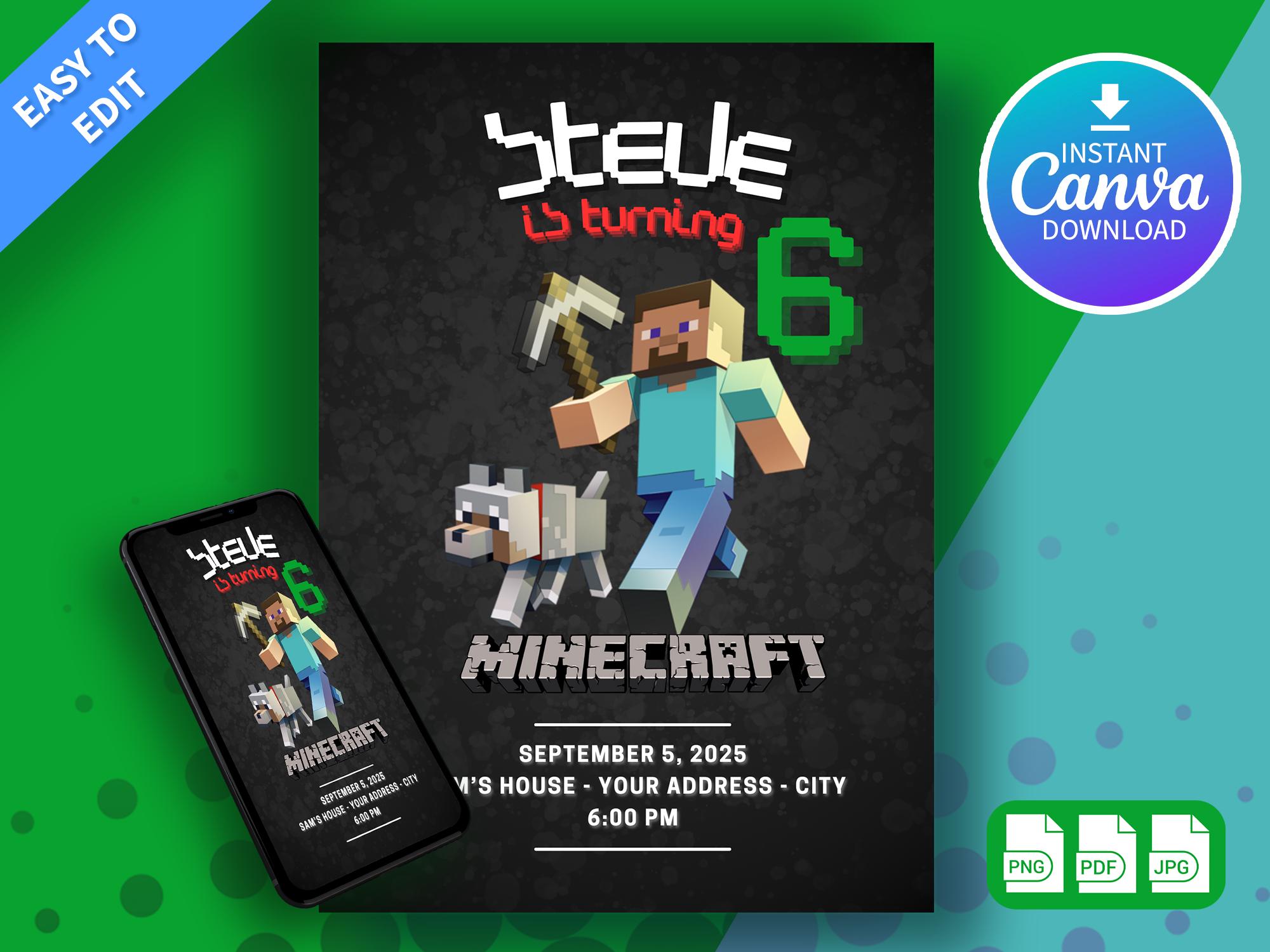 Minecraft Craft Party Template