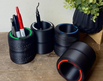 Uchwyt na długopisy Formuły 1, prezent Formuły 1 dla niego, prezent dla fana Formuły 1, opony Formuły 1, puchar Formuły 1 na długopisy, opony F1, Ferrari McLaren Red Bull Racing