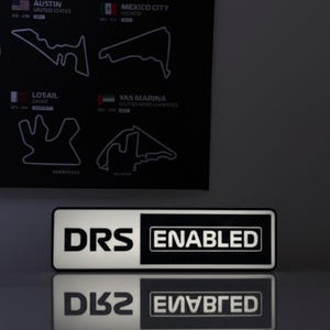 Formula 1 DRS Enabled Light Box – F1 Race Inspired LED Sign, Fan Gift, Man Cave Decor, Desk Lamp for Motorsport Enthusiasts