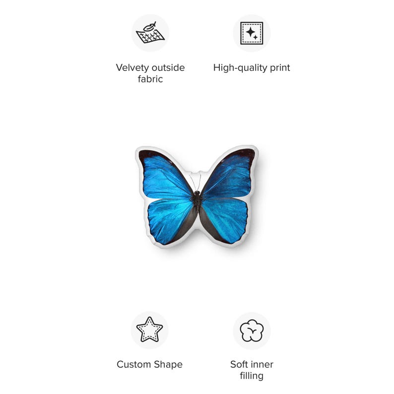 Blue Butterfly  pillow