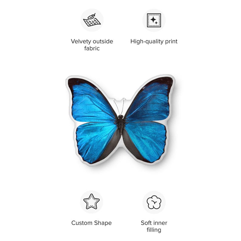 Blue Butterfly  pillow