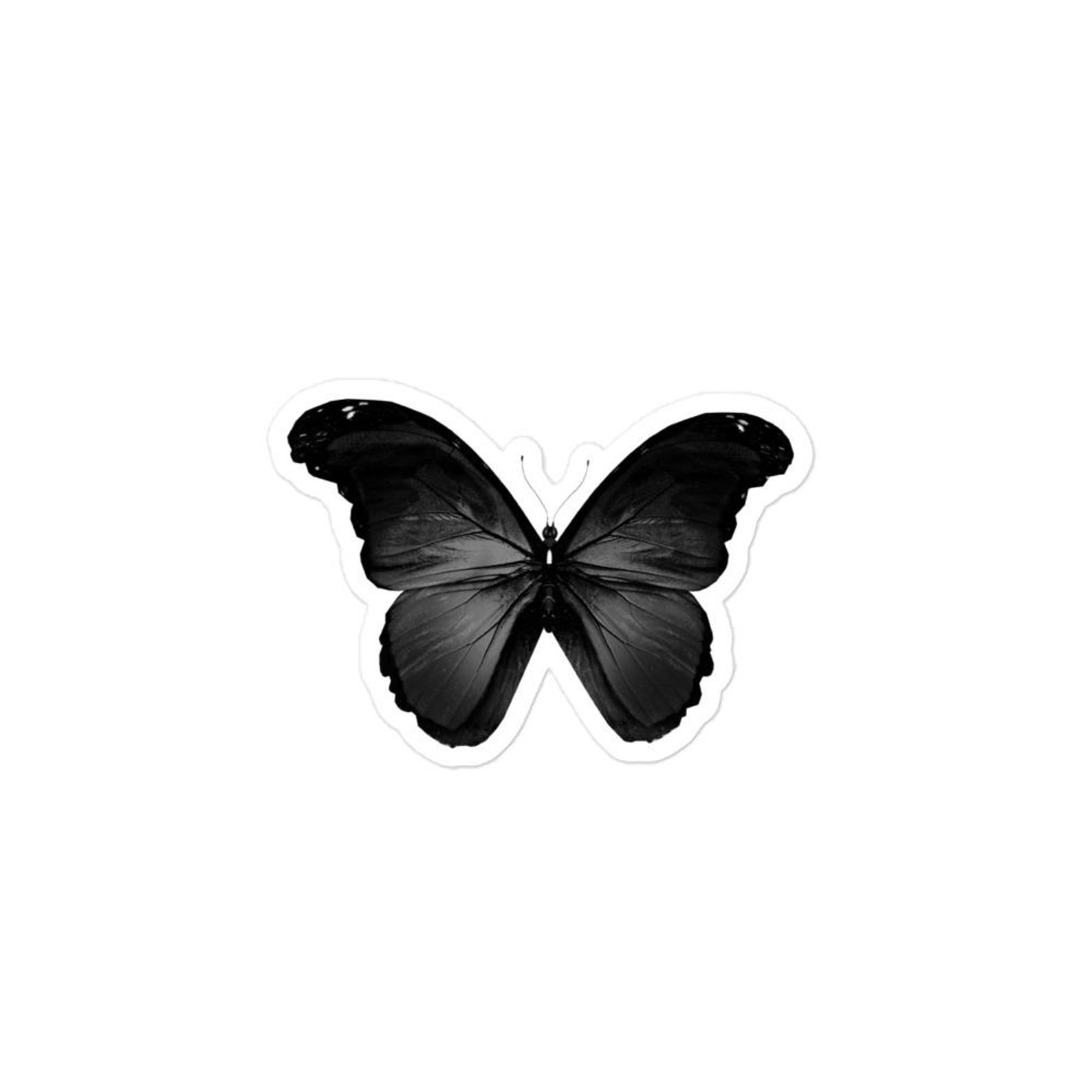 Black Butterfly Sticker - Etsy
