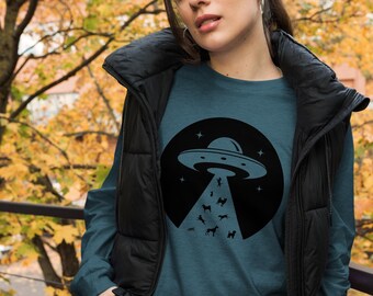 Dog UFO Unisex Long Sleeve Tee
