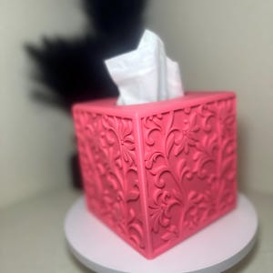 3D Printed Tissue Box Cover: Modern Floral Home Decor