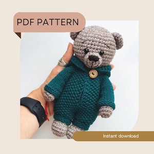 Knitting Pattern Jumpsuit for Simon the Bear + Bear Pattern