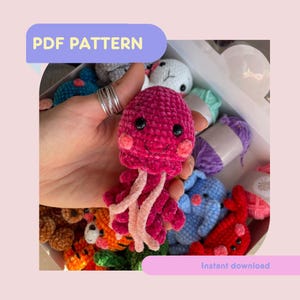 Meduza z pudełka szydełkowana zabawka z włóczki Chenille Amigurumi – samouczek