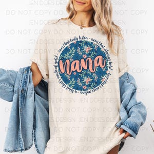 Nana Floral Mother&#39;s Day design PNG