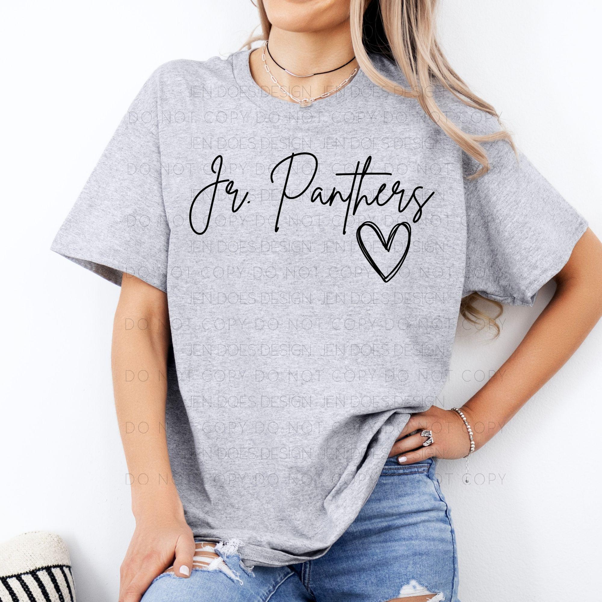 Jr. Panthers School Mascot Cursive Heart PNG Digital Design Instant ...