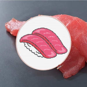 Kawaii Sushi Cross Stitch Pattern: Modern Food Art (PDF)