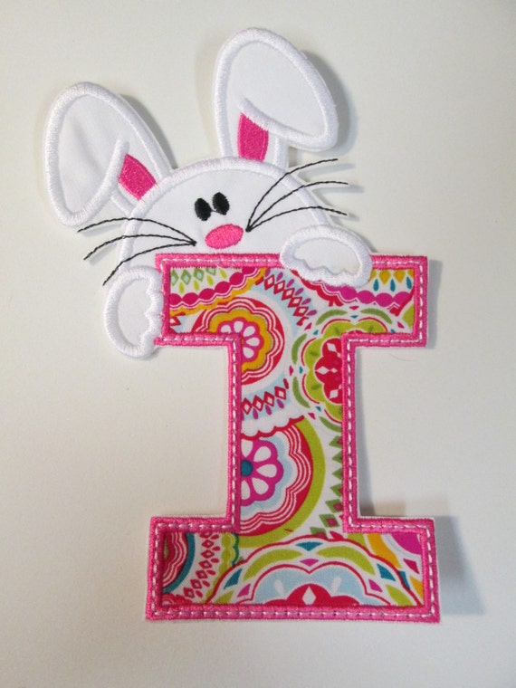Easter Bunny Alphabet - Iron On or Sew On Applique for Children READY TO SHIP in 3-7 Business Days