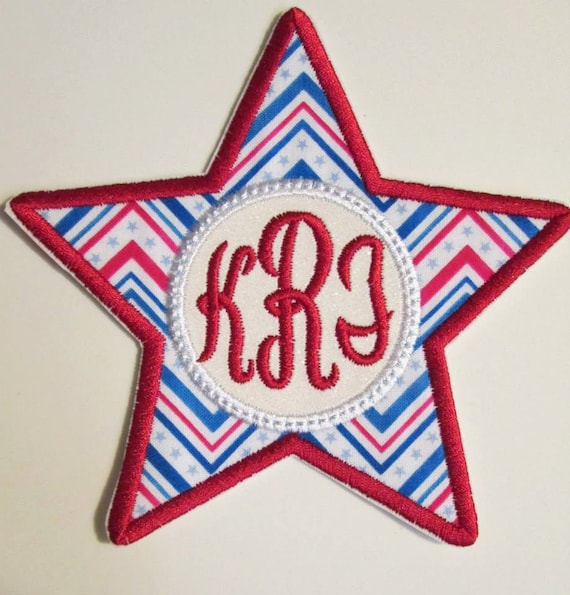 USA Glitter Star - Iron On or Sew On Embroidered Applique