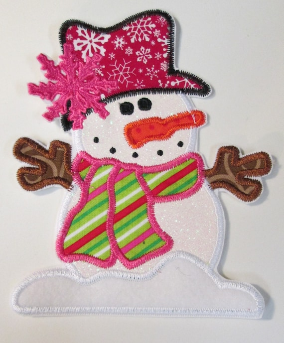 Christmas and Winter Snowman Custom Made Iron On Appliques
