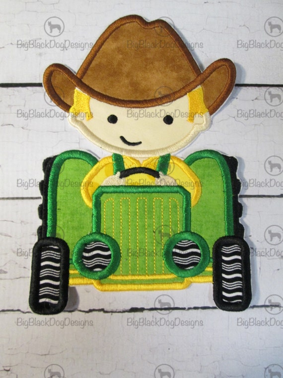 Boy or Girl's Tractor - Iron On or Sew On Embroidered Applique