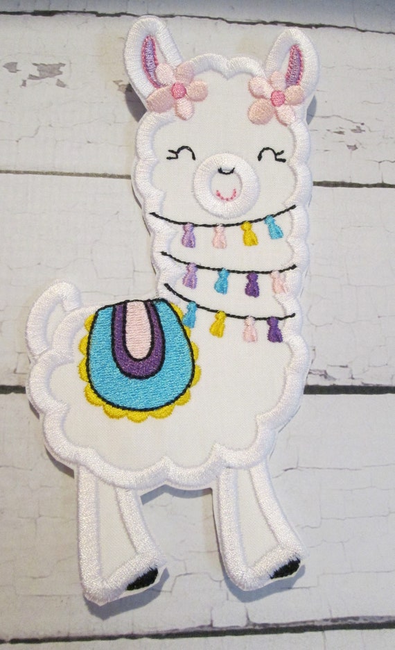 Love Your Llama Applique Patches - Iron On or Sew On Embroidered Patch - Handmade - Custom Made